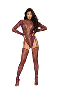 Teddy Bodystocking Dmnd - One Size - Cherry Lacquer Luxe Ember Essentials