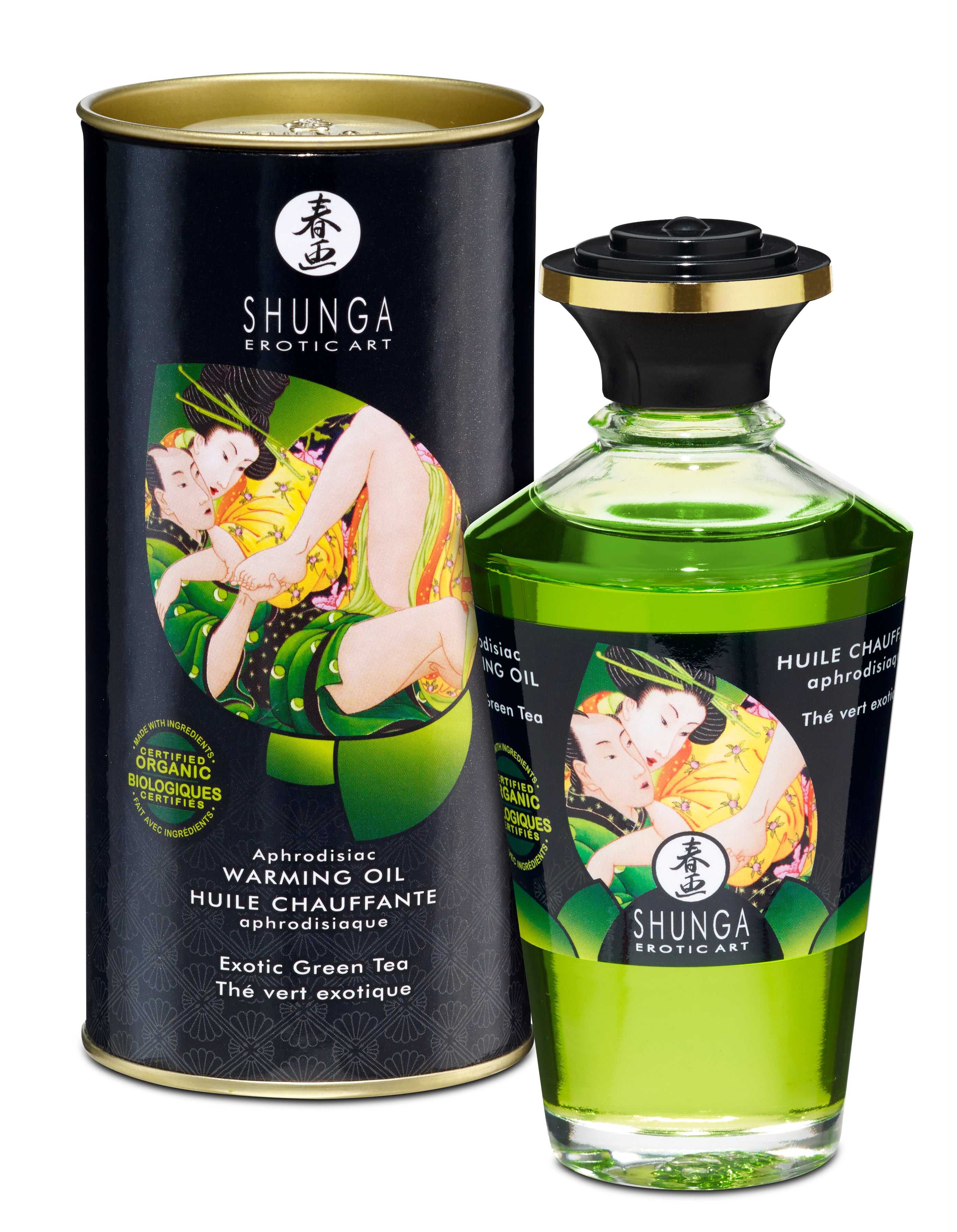 Aphrodisiac Organica Warming Oil - Exotic Green Tea Luxe Ember Essentials