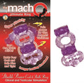 The Macho Collection Double Power Cock and Balls Rising - Purple Luxe Ember Essentials