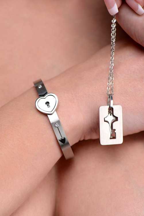 Cuffed Locking Bracelet and Key Necklace Luxe Ember Essentials