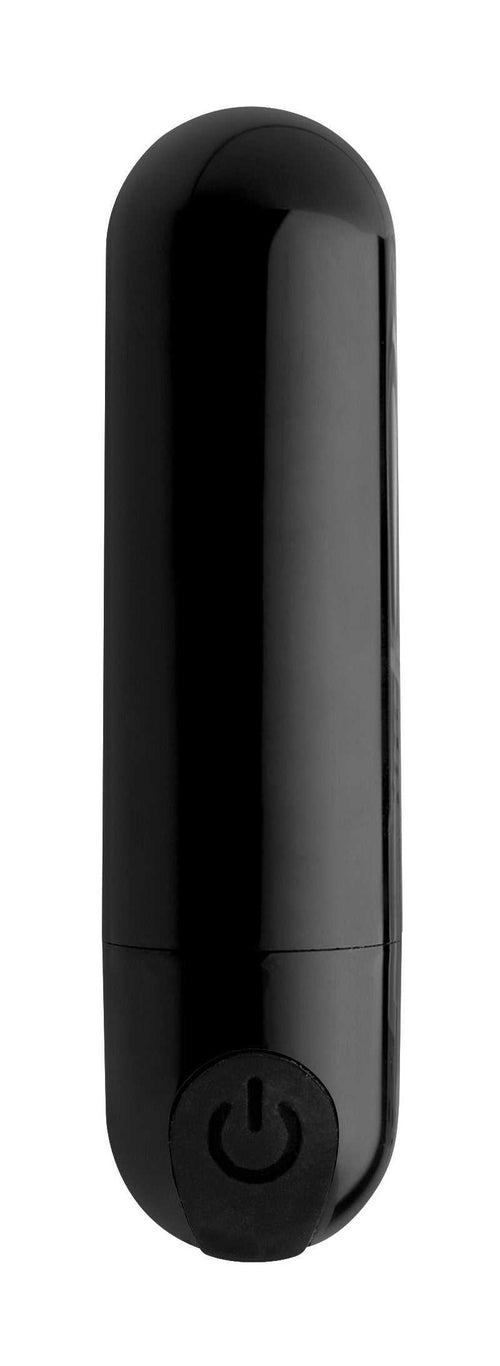 10x Rechargeable Vibrating Metallic Bullet - Black Luxe Ember Essentials