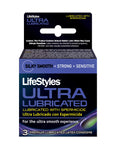 Lifestyles Ultra Lubricated With Spermicide - 3 Pack Luxe Ember Essentials