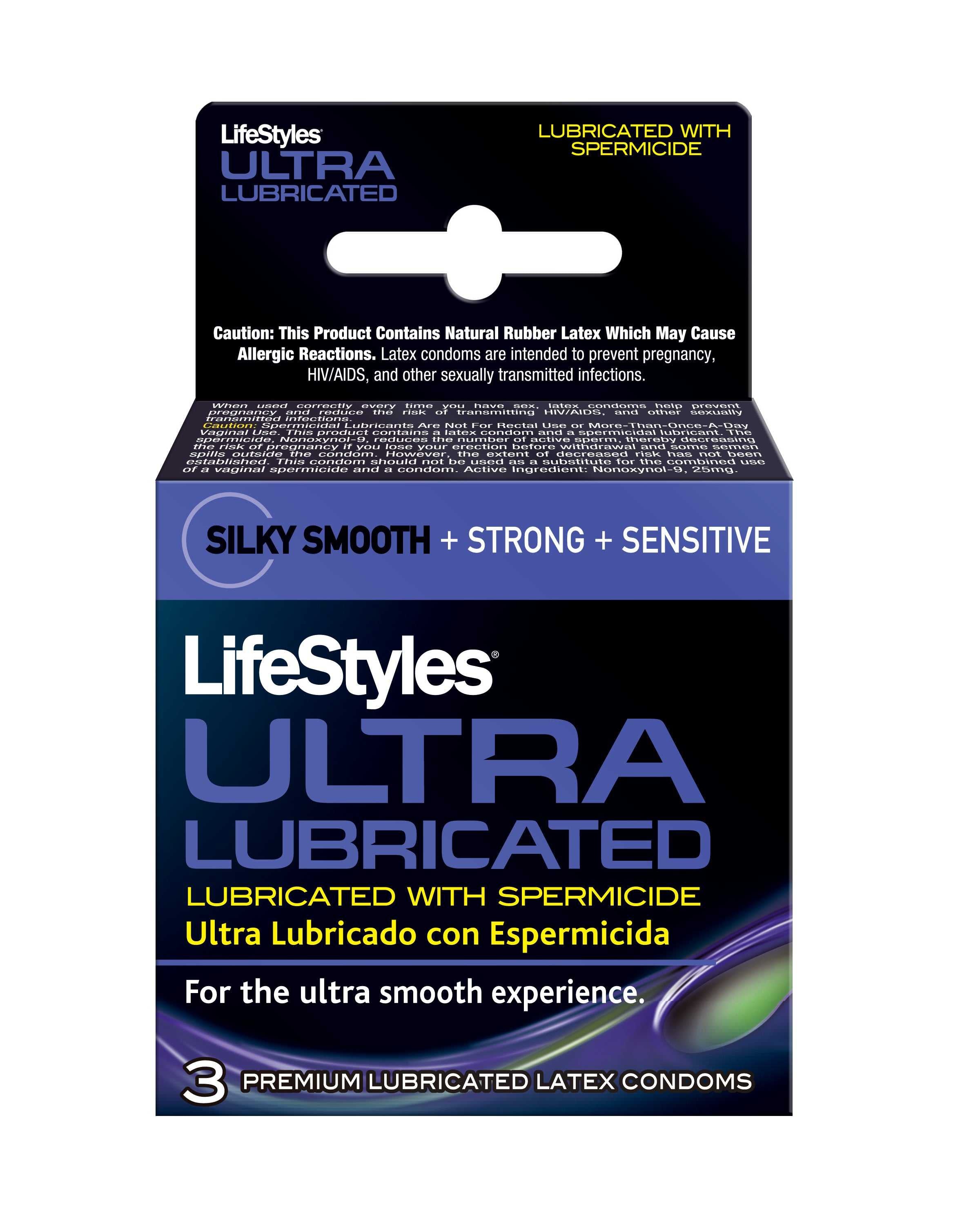 Lifestyles Ultra Lubricated With Spermicide - 3 Pack Luxe Ember Essentials