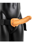 Vibrating Hollow Strap-on No Balls 8 Inch - Tan Luxe Ember Essentials