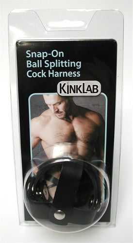 Leather Snap on Ball Splitting Cock Harness Luxe Ember Essentials