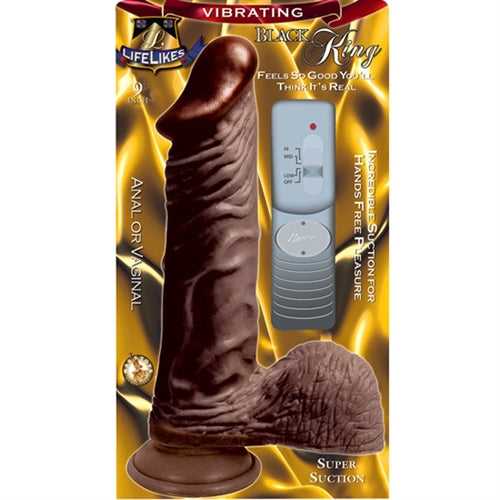 Lifelike Vibrating Black King 9" Luxe Ember Essentials