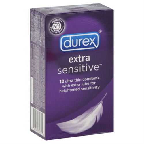Durex Extra Sensitive Condoms Lubricated - 12 Pack New Item Number 30271 Luxe Ember Essentials