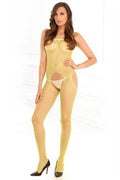 Industrial Net Suspender Bodystocking - One Size - Lime Luxe Ember Essentials
