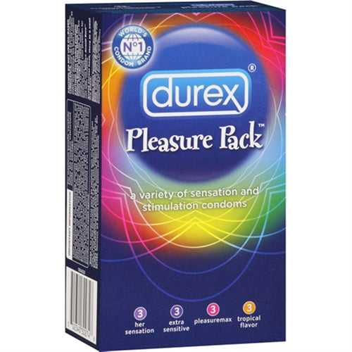 Durex Pleasure Pack - 12 Assorted Condoms Luxe Ember Essentials
