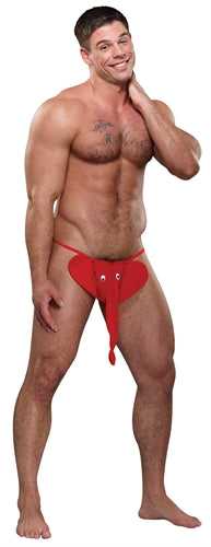 Squeaker Elephant G-String - One Size - Red Luxe Ember Essentials