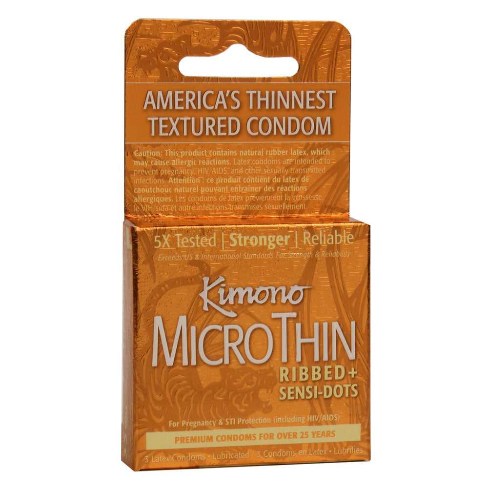 Kimono Microthin Ribbed Plus Sensi-Dots - 3 Pack Luxe Ember Essentials