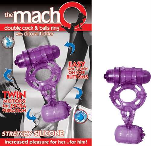 The Macho Double -Purple Cock and Balls Luxe Ember Essentials