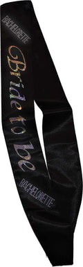 Bride-to-Be Sash - Black With a Clear Stone Luxe Ember Essentials