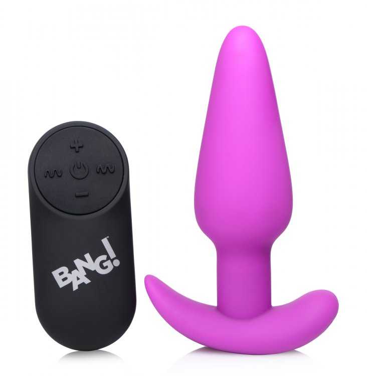 21x Silicone Butt Plug With Remote - Purple Luxe Ember Essentials