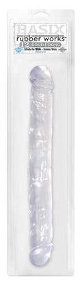 Basix Rubber Works 12 Inch Double Dong - Clear Luxe Ember Essentials