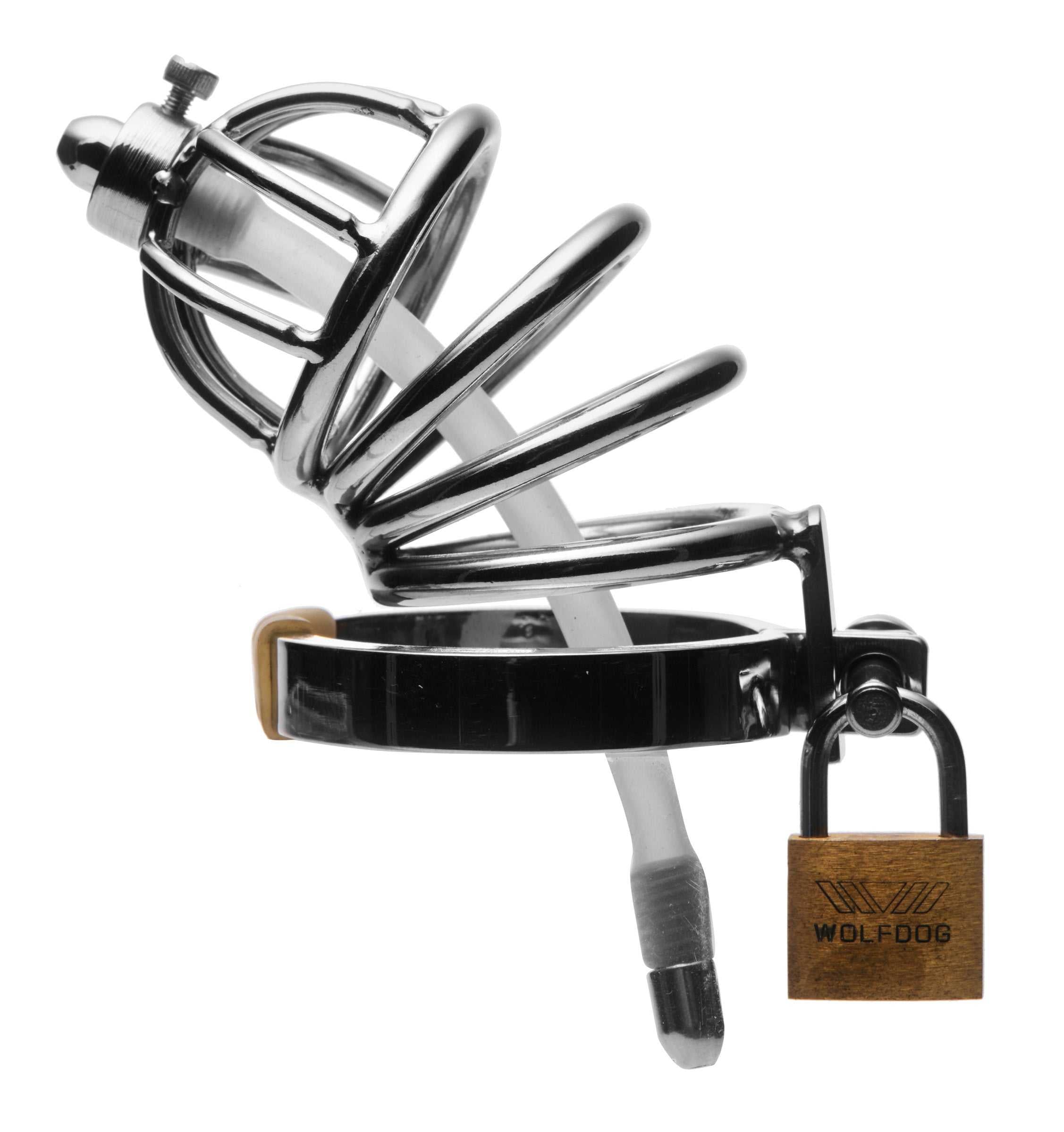Stainless Steel Chastity Cage With Silicone Urethral Plug Luxe Ember Essentials