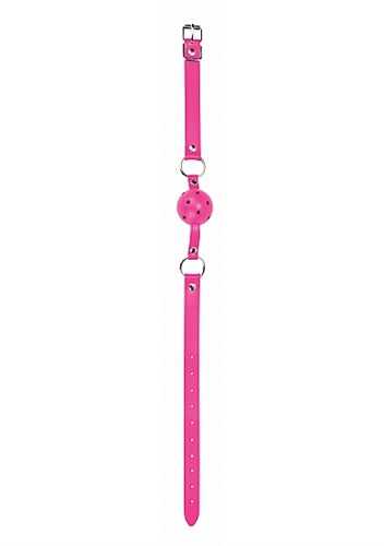 Ball Gag With Leather Straps - Pink Luxe Ember Essentials