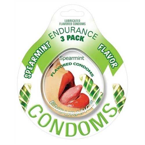 Endurance Condoms - Spearmint - 3 Pack Luxe Ember Essentials