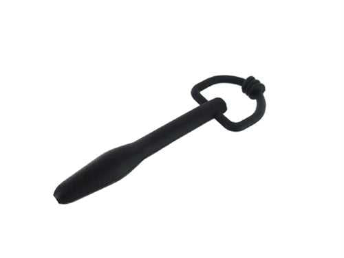 Silicone Cum Thru D Ring Penis Plug - Black Luxe Ember Essentials