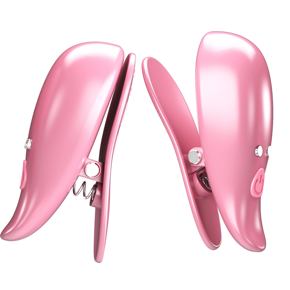 "Pretty Love Leaf Wireless Vibrating Nipple Clamps Pink BI-300036"