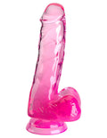 King Cock Clear 6 Inch With Balls - Pink Luxe Ember Essentials
