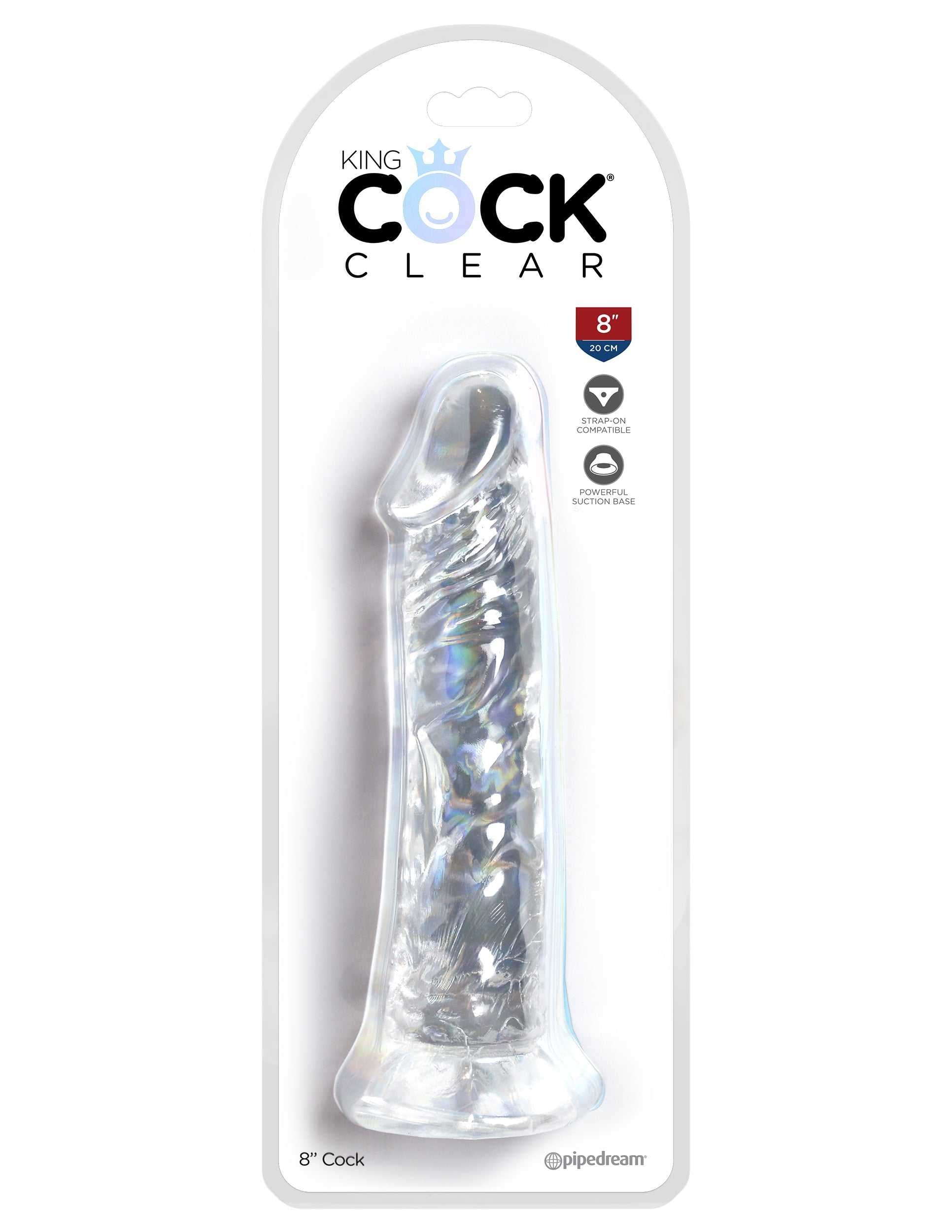 King Cock Clear 8 Inch Cock Luxe Ember Essentials
