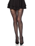 "Gilded Grid Net Tights With Bow Lace Top - Os - Black LA-9903BLKOS"