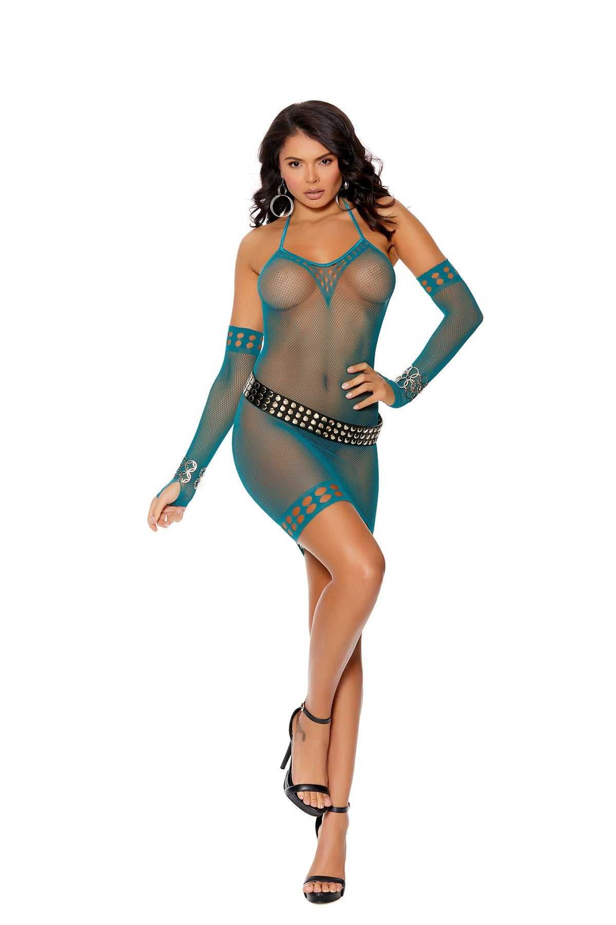 Crochet Mini Dress With Matching Gloves Luxe Ember Essentials
