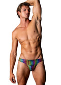 Pack and Play Thong with Front Condom Pouch - S/m - Rainbow Luxe Ember Essentials