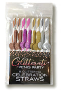 Glitterati Penis Party Celebration Straws - 8 Count Luxe Ember Essentials