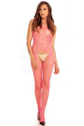 Industrial Net Suspender Bodystocking - One Size - Pink Luxe Ember Essentials