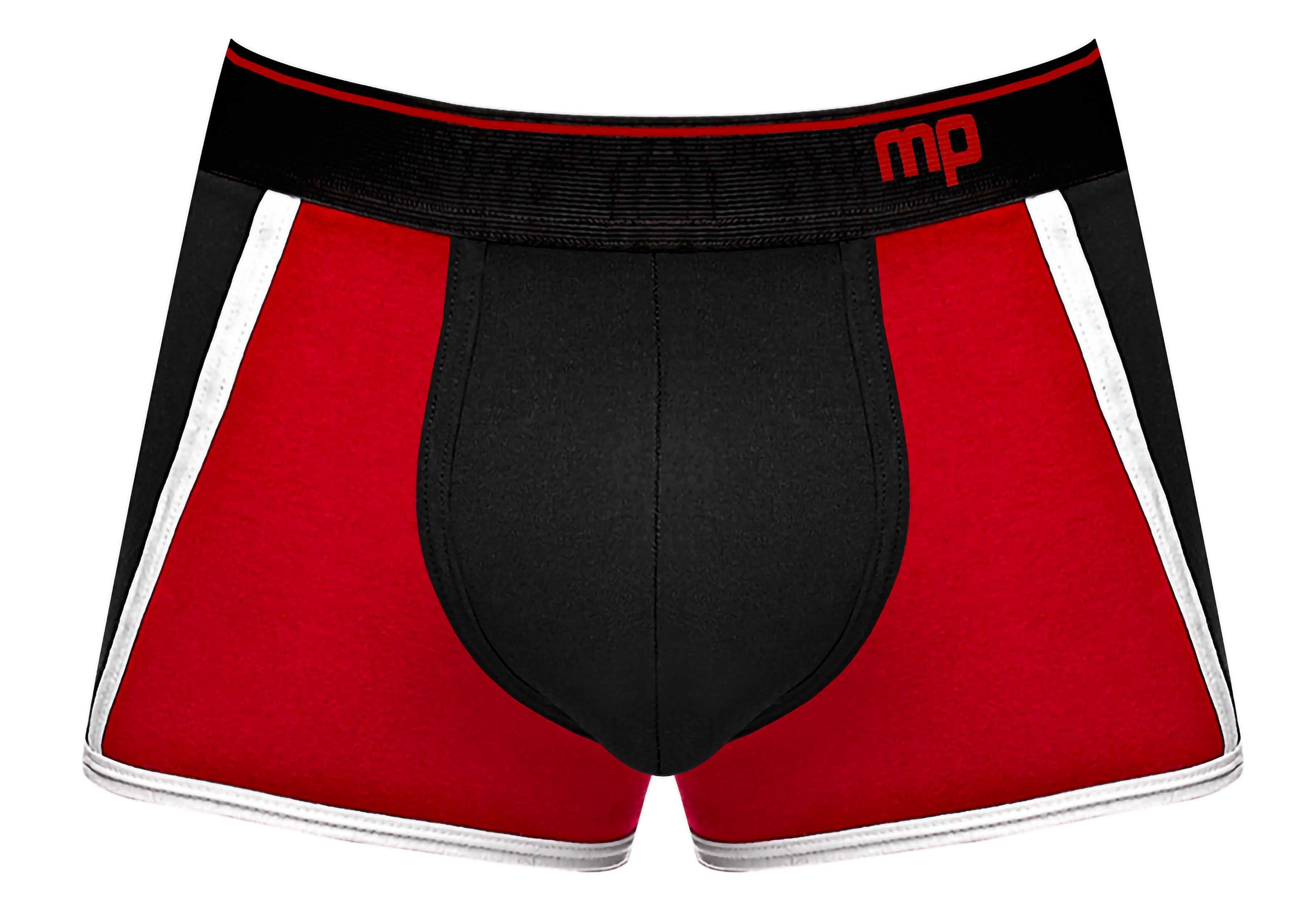 Retro Sport Panel Short - Medium - Black/ Red Luxe Ember Essentials