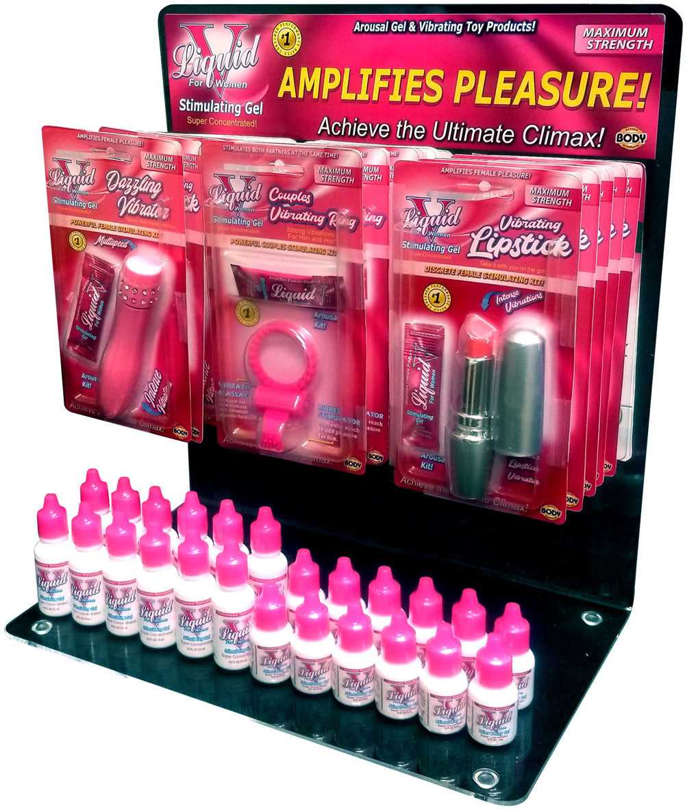 Liquid v Vibrating Acrylic Display Luxe Ember Essentials