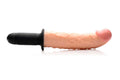 The Curved Dicktator 13 Mode Vibrating Giant Dildo Thruster - Flesh Luxe Ember Essentials