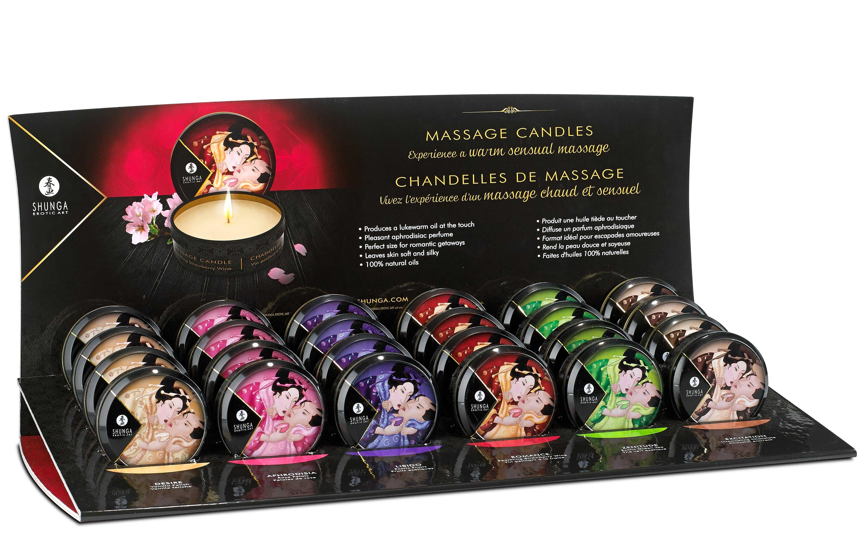 Mini Massage Candle Display - 24 Count Luxe Ember Essentials