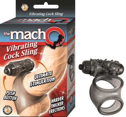 Macho Vibrating Cock Sling - Black Luxe Ember Essentials