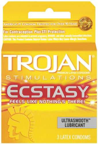 Trojan Ultra Ribbed Ecstasy - 3 Pack Luxe Ember Essentials