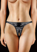 Adjustable Panty With Vibrating Bullet and Pleasure Whole - Black Luxe Ember Essentials