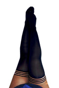 Danielle - Black Opaque Thigh High - Size D - Black Luxe Ember Essentials