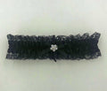 Satin Leg Garter - One Size - Black With Black Lace Luxe Ember Essentials