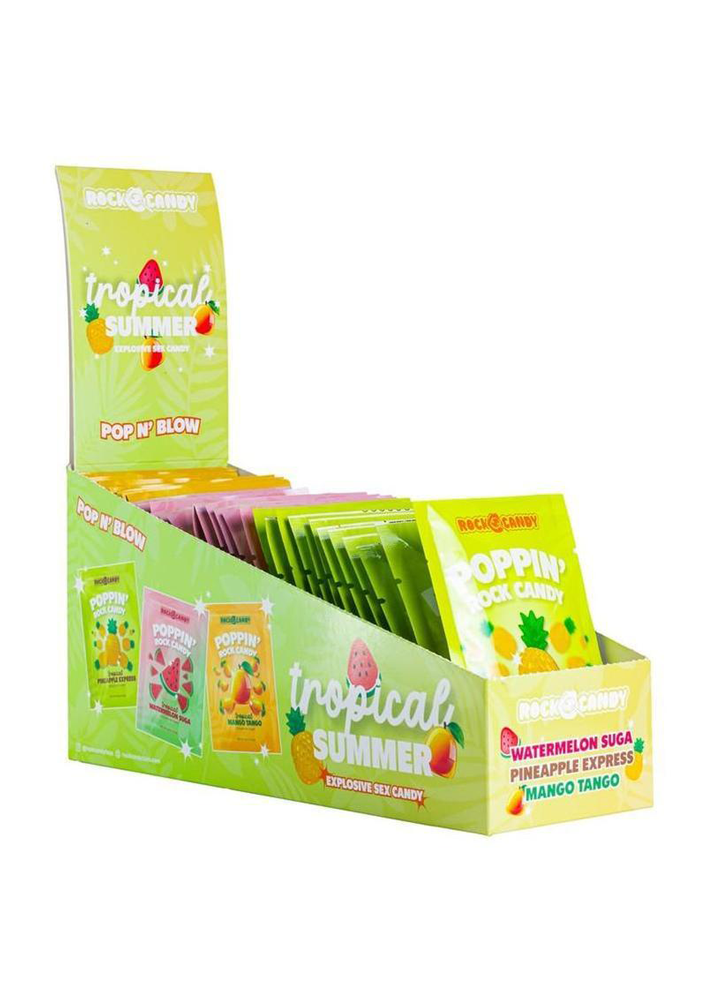 Popping Rock Tropical Summer 36 Pk Display - Mango Tango - Pineapple Express - Watermelon Sugar Luxe Ember Essentials