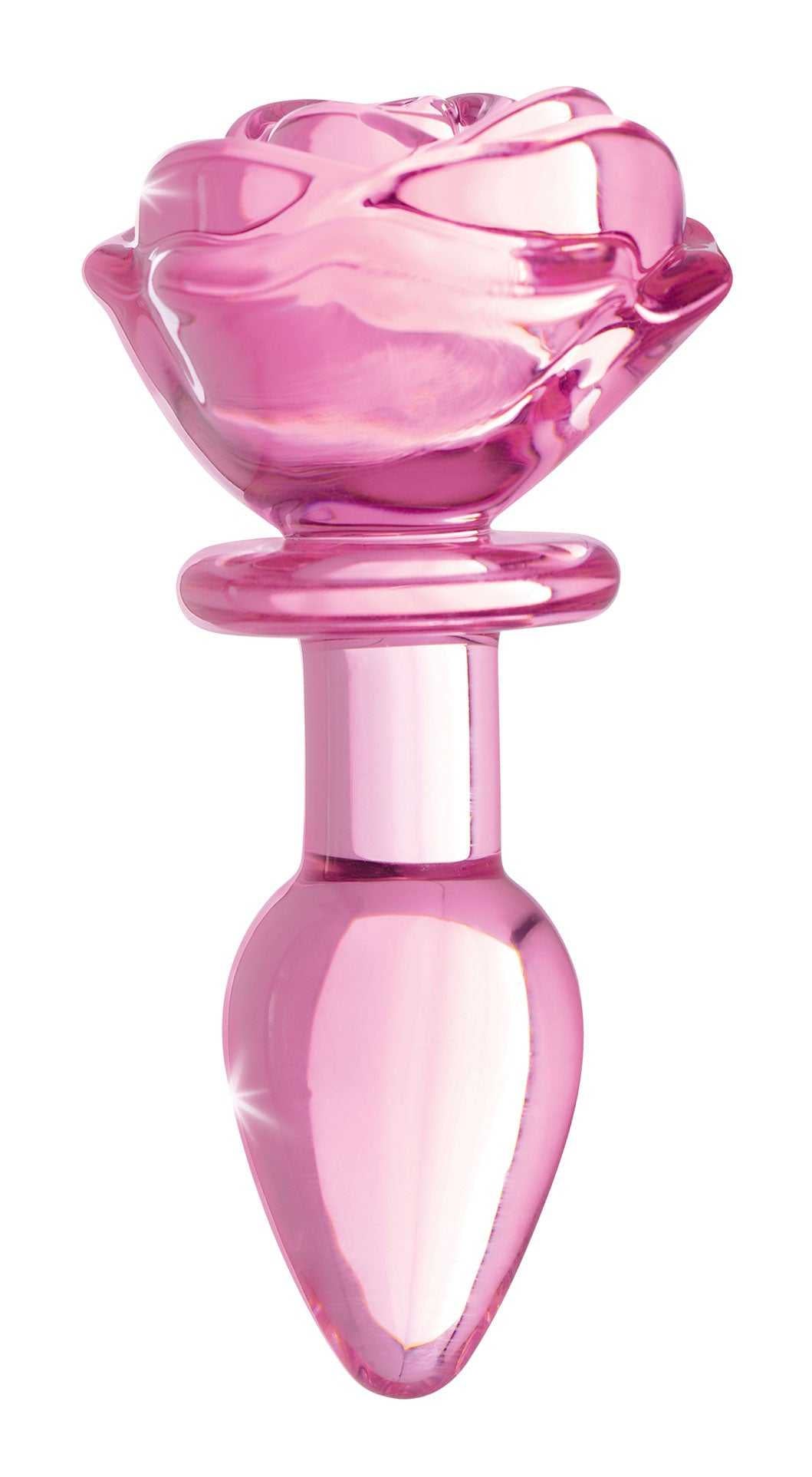 Pink Rose Glass Anal Plug - Small Luxe Ember Essentials