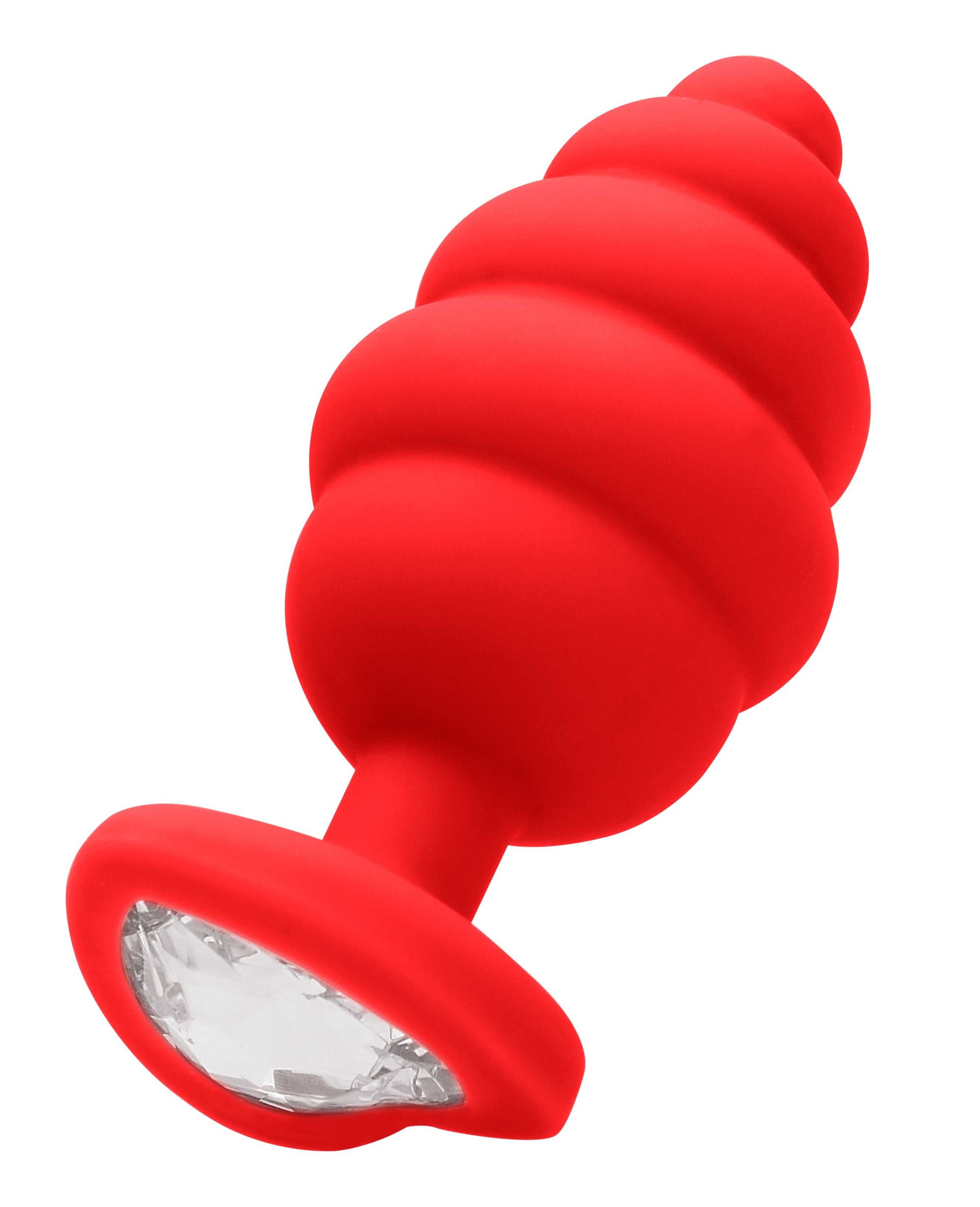 Regular Ribbed Diamond Heart Plug - Red Luxe Ember Essentials
