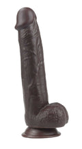 Real Skin 9" Dual Layer Dildo - Dark Brown Luxe Ember Essentials
