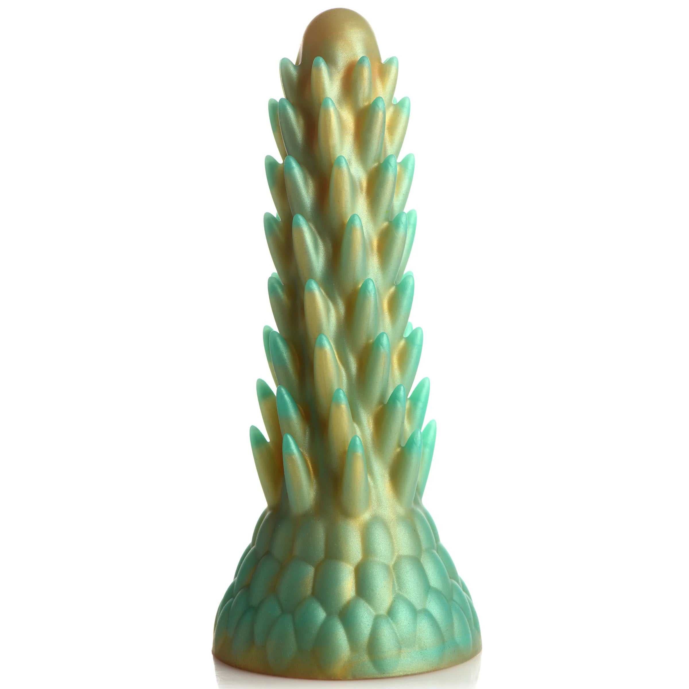 Stegosaurus Spiky Reptile Silicone Dildo - Green Luxe Ember Essentials