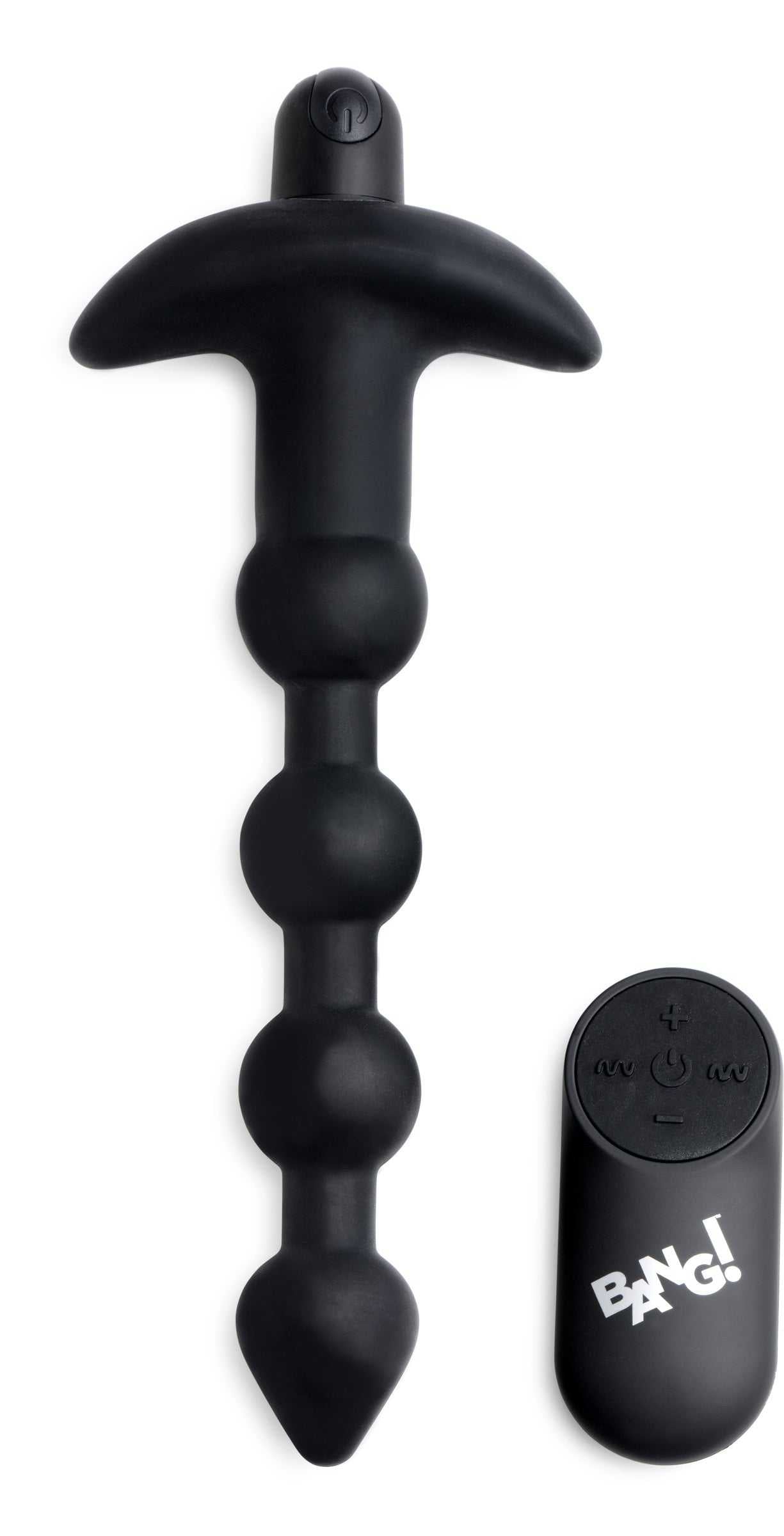 Bang - Vibrating Silicone Anal Beads and Remote Black Luxe Ember Essentials