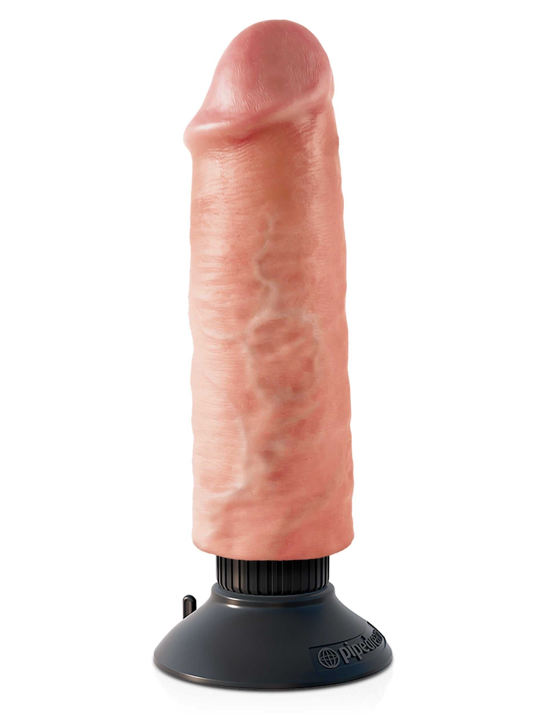 King Cock 6-Inch Vibrating Cock - Light Luxe Ember Essentials