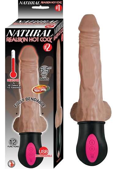 Natural Realskin Hot Cock #2 - With Balls - Brown Luxe Ember Essentials