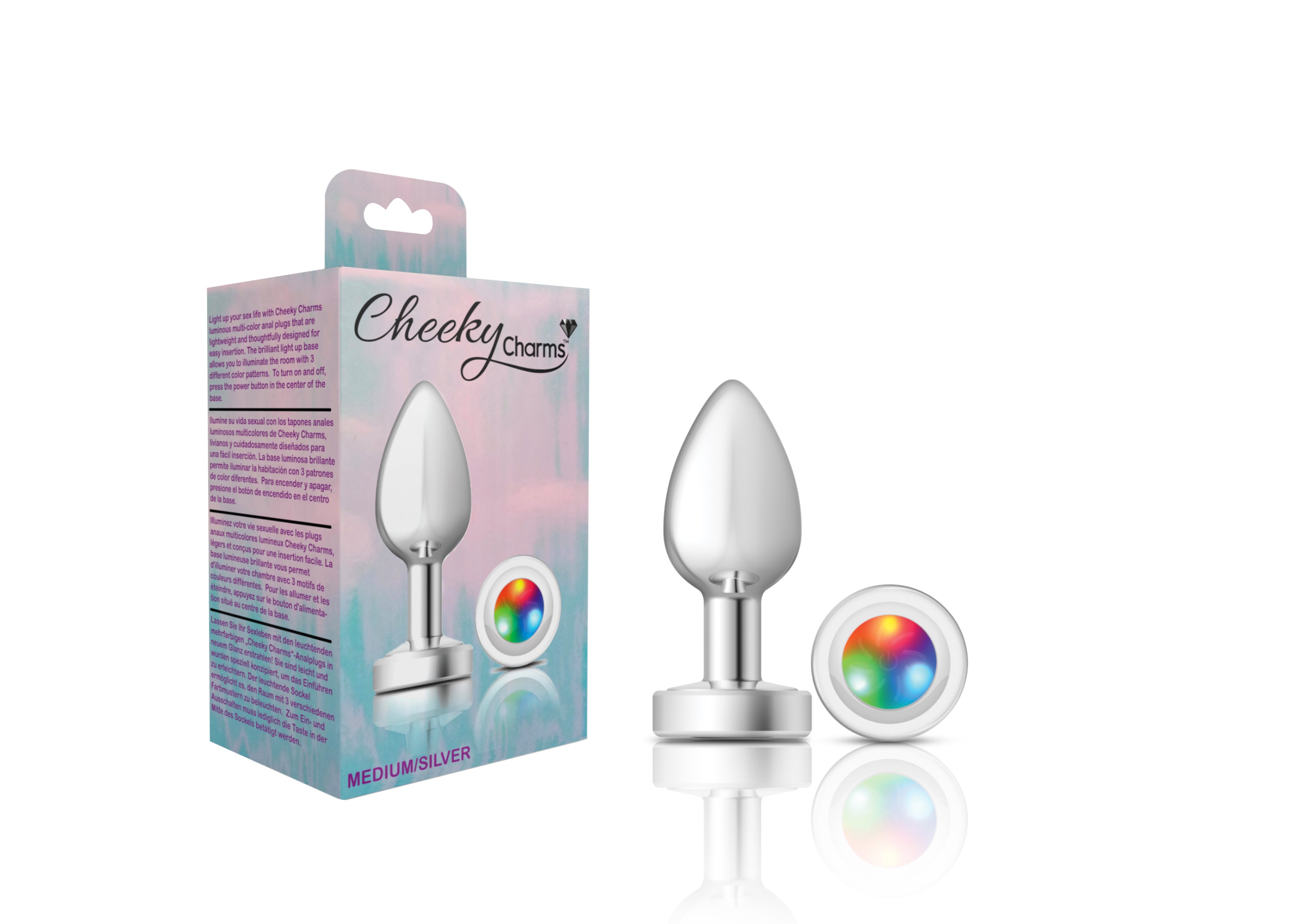 Light Up Silver Metal Plug - Medium