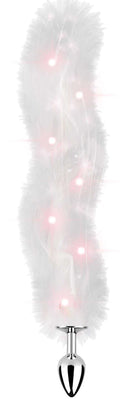 Foxy Tail - Light Up Faux Fur Butt Plug - White Plug - White Luxe Ember Essentials